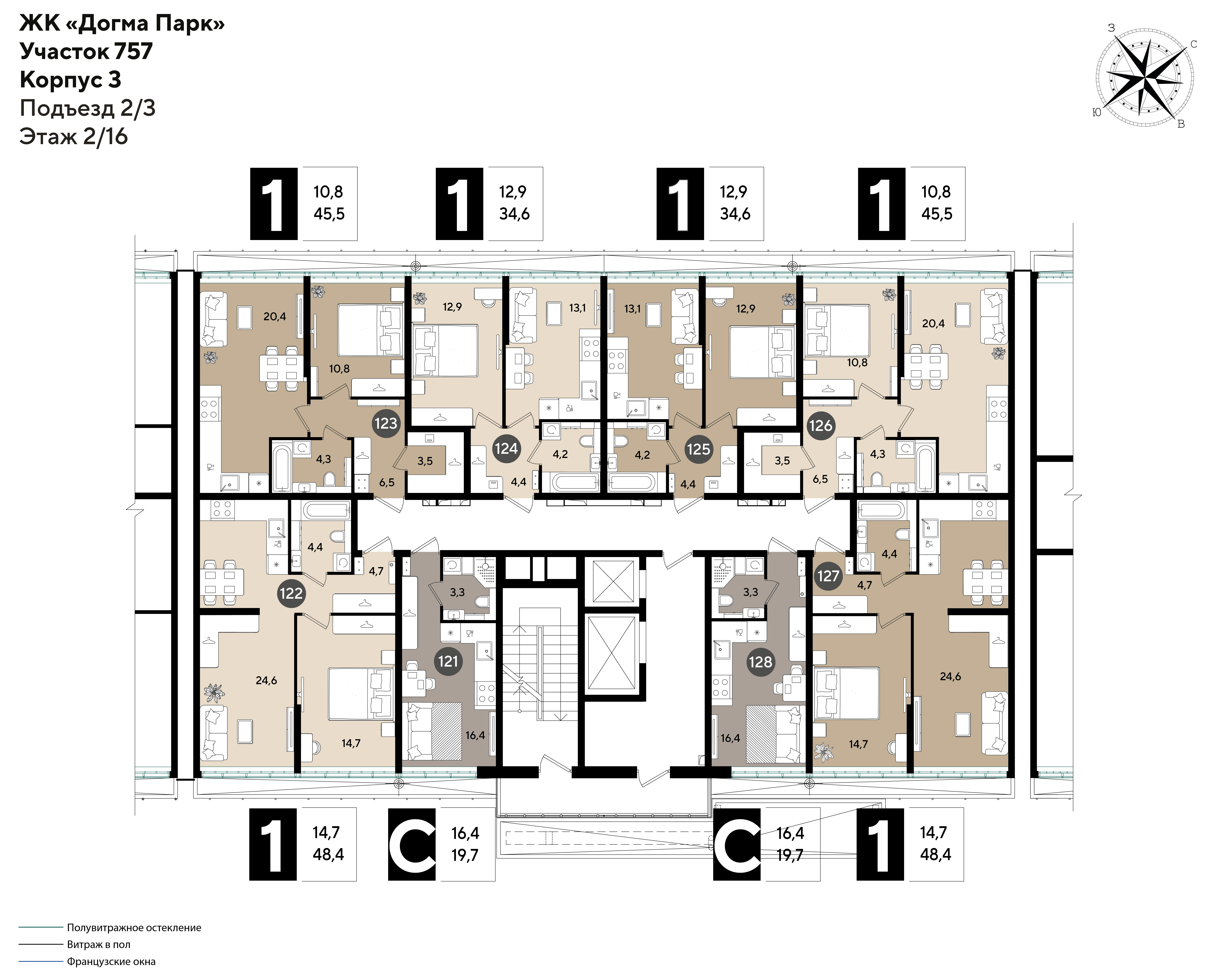 План 2 этажа, Литер 23, подъезд 2