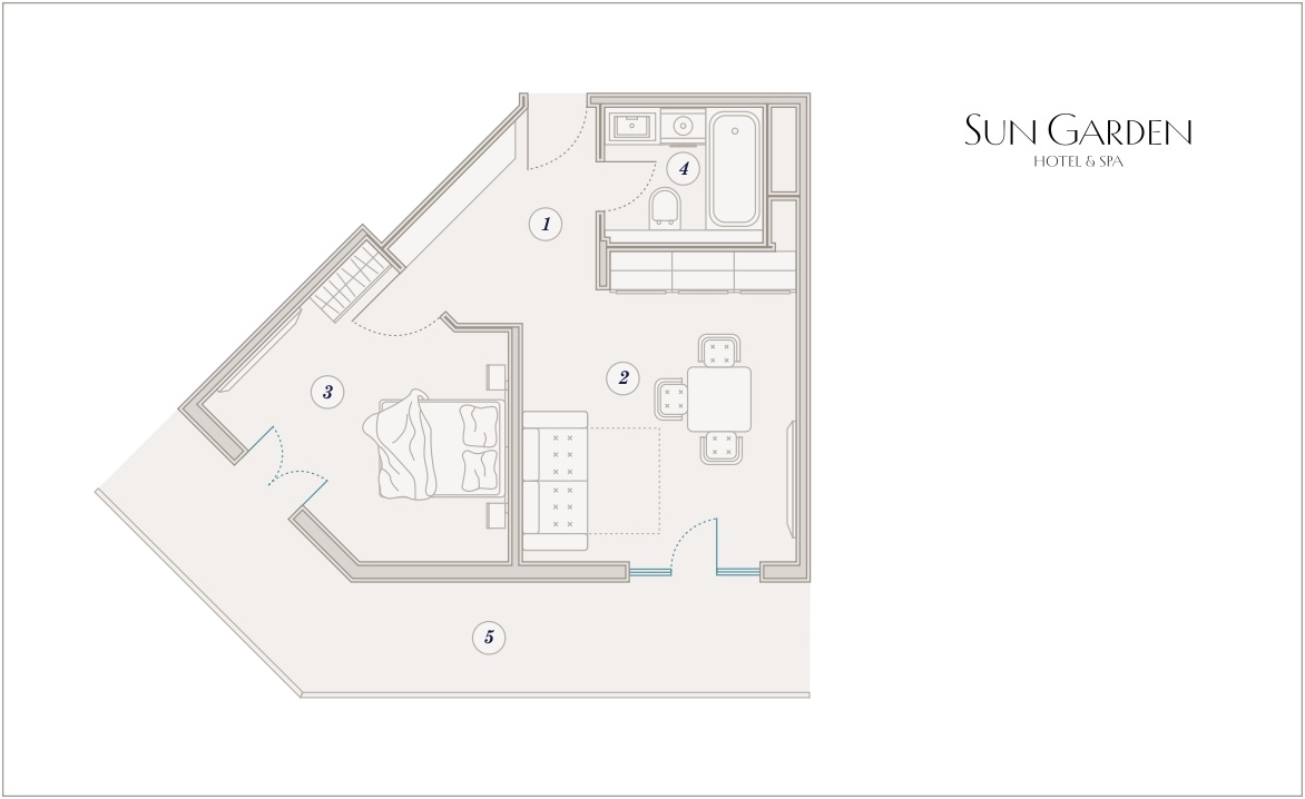 Планировка 2-комнатная 64 м²