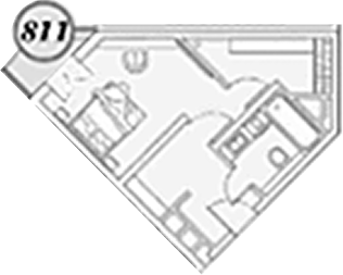 Планировка 1-комнатная 36,8 м²