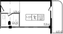 Планировка Студия 34,22 м²