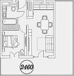 Планировка 2-комнатная 71,7 м²