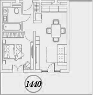 Планировка 2-комнатная 72 м²