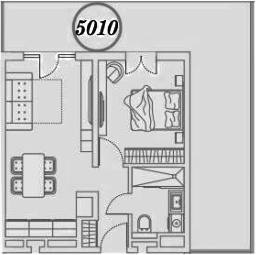 Планировка 2-комнатная 68 м²