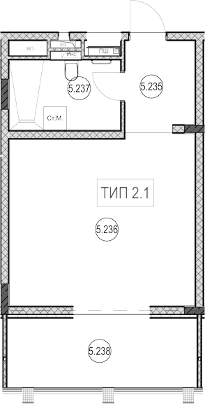 Планировка Студия 40,2 м²