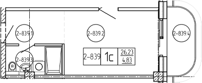 Планировка Студия 31,06 м²
