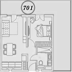Планировка 2-комнатная 67,7 м²