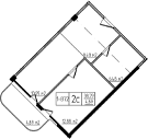 Планировка 2-комнатная 43,68 м²