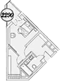 Планировка 2-комнатная 36,7 м²