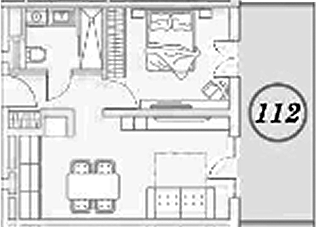 Планировка 2-комнатная 54,8 м²