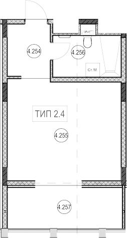 Планировка Студия 39,8 м²