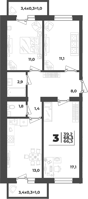 3-комн