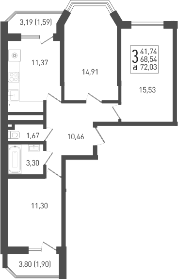 3-комн