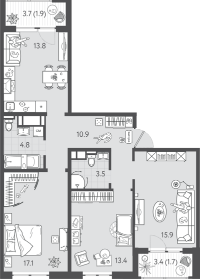 3-комн