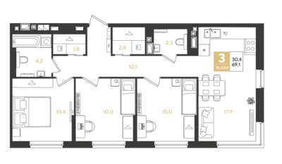 3-комн