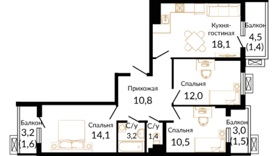 3-комн