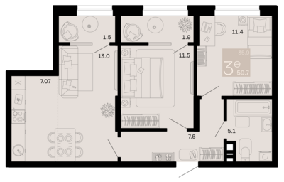 3-комн