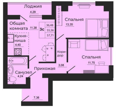 3-комн