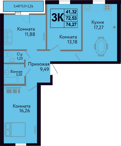 3-комн