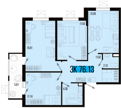 3-комн