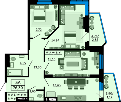 3-комн