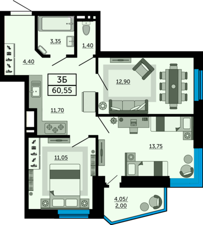 3-комн
