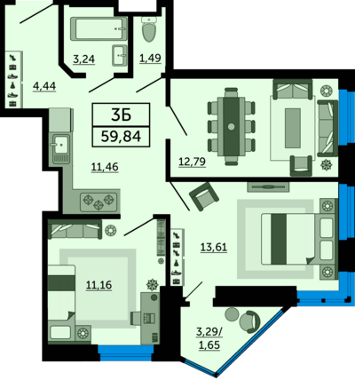 3-комн