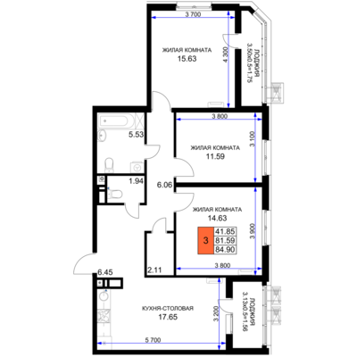 3-комн