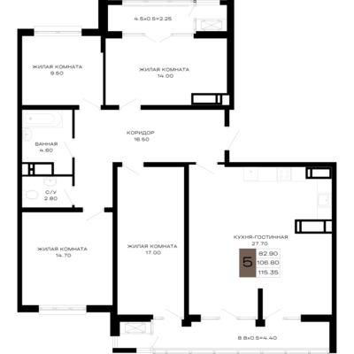 4+ комн