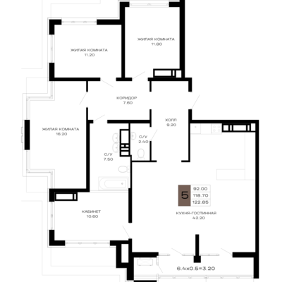 4+ комн