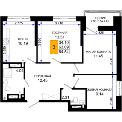 3-комн