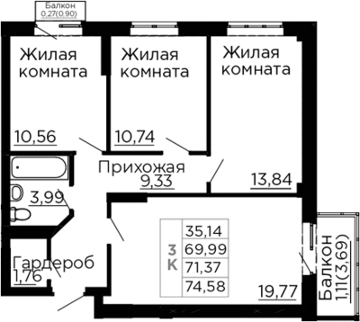 4+ комн