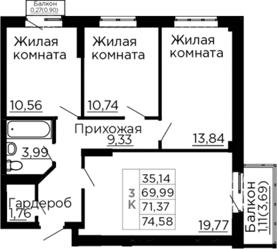 4+ комн
