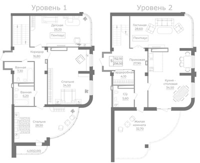 4+ комн