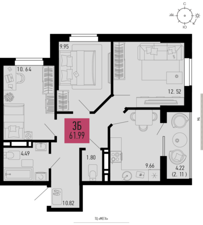 3-комн