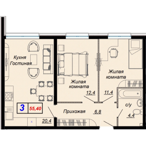 3-комн