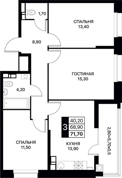 3-комн